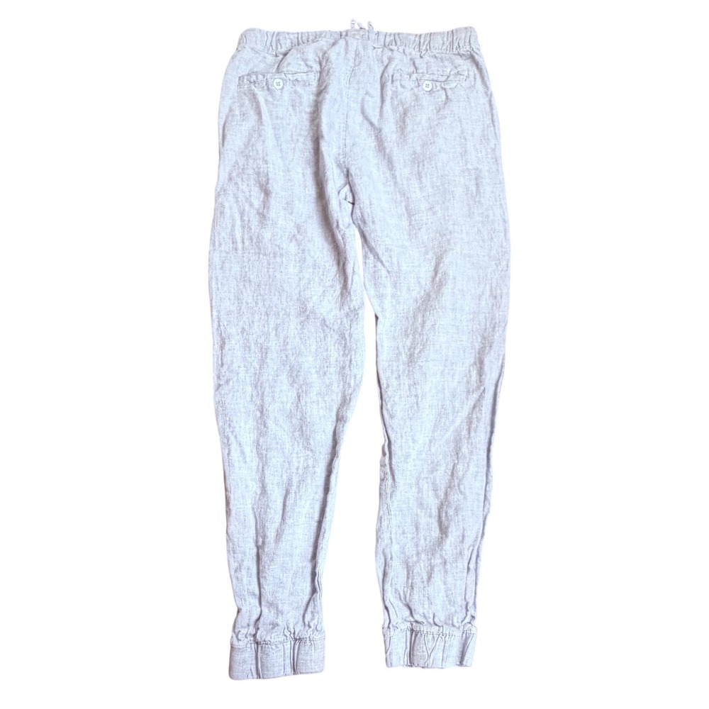 Saks Fifth Avenue Light Blue 100% Linen Jogger Pants Mens Medium Drawstring - Picture 2 of 6